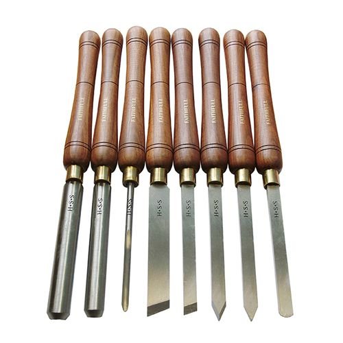 Faithfull HSS Turning Chisel Wooden Boxed Set of 8 - The ToolBox Scotland