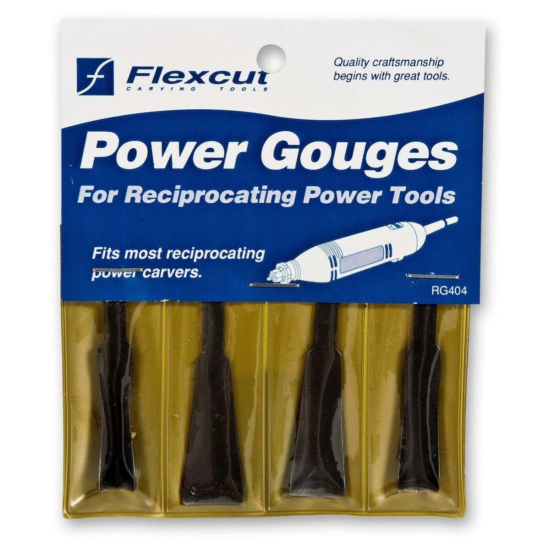 Flexcut 4 Piece Power Carving Roughing Gouge Set RG404 - The ToolBox Scotland