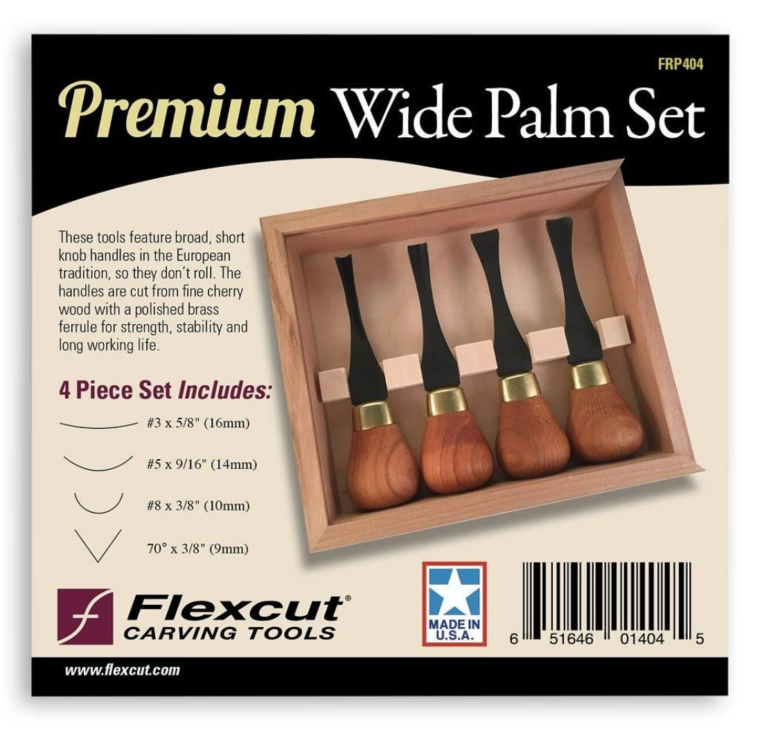 Flexcut 4pc Premium Wide Palm Set FRP404 - The ToolBox Scotland