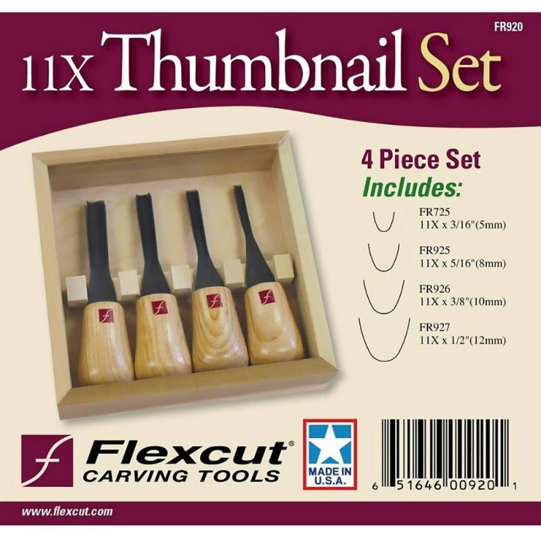 Flexcut FR920 4 Piece Thumbnail Ground Set - The ToolBox Scotland