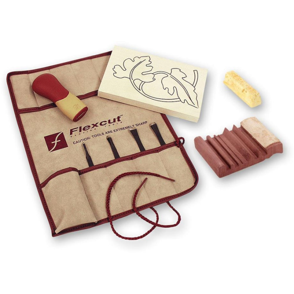Flexcut PalmTool SK Travel Set (4 Blade) and PW12 Slipstrop - The ToolBox Scotland