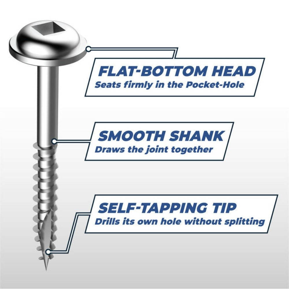 Kreg 305 Stainless Steel Pocket Screws Washer Head - The ToolBox Scotland