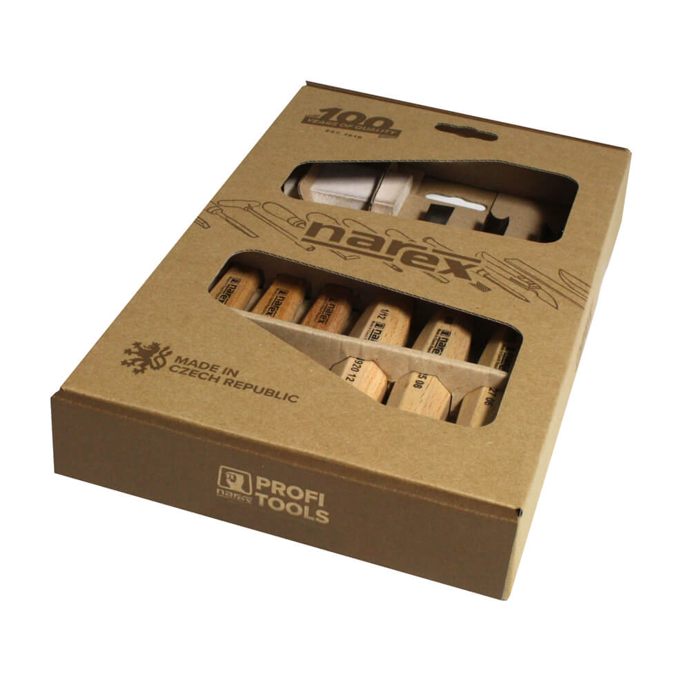 Narex 6pcs Set of Carving Chisels with Sharpening Stone NAR - 894610 - The ToolBox Scotland