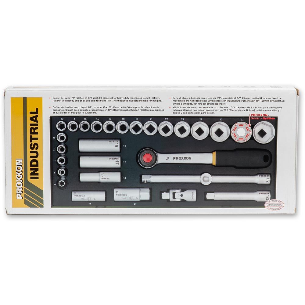 Proxxon Industrial 29pc Socket Set 1/2" Drive - The ToolBox Scotland