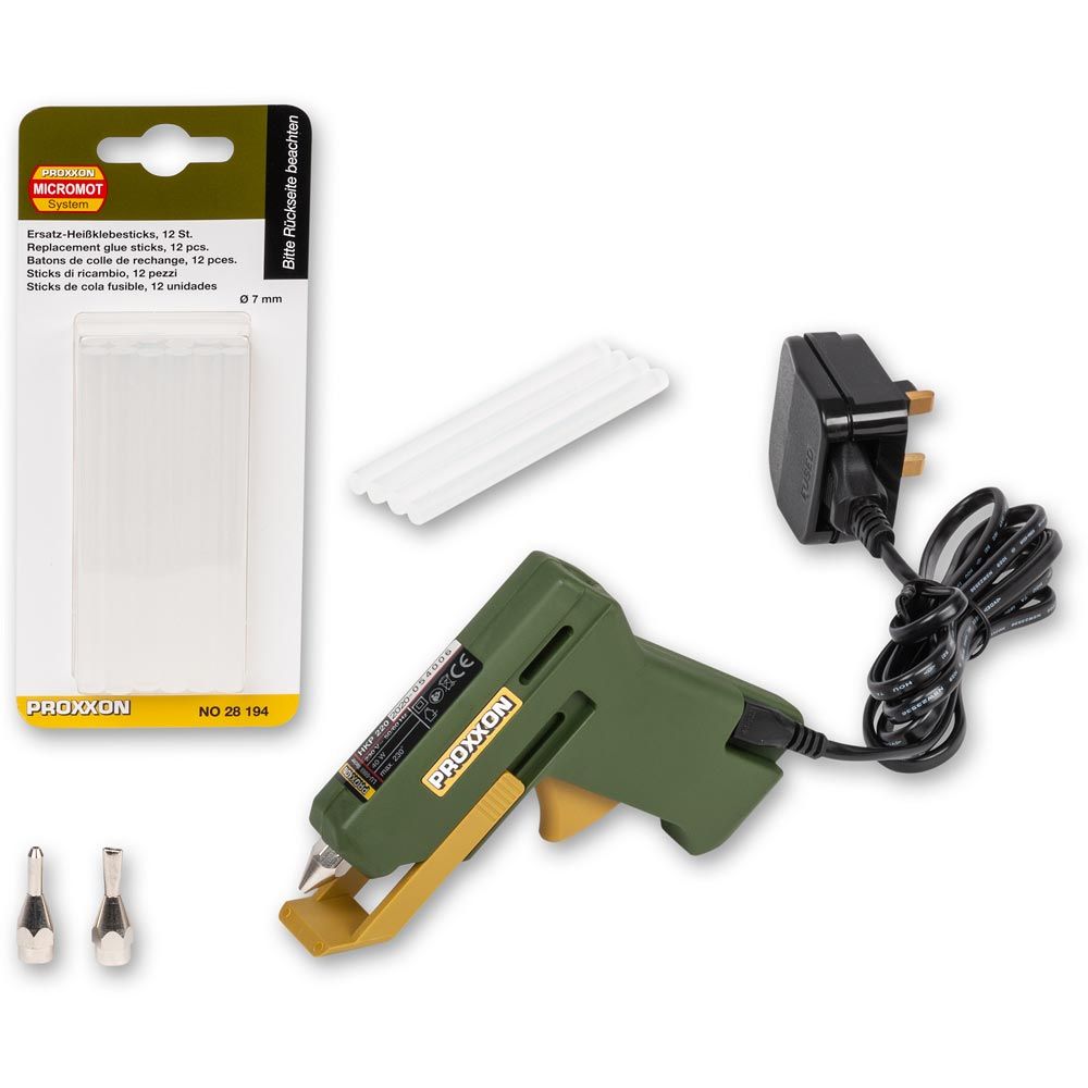 Proxxon Micromot HKP 220 Hot Melt Glue Gun + Glue Sticks Package Deal - The ToolBox Scotland