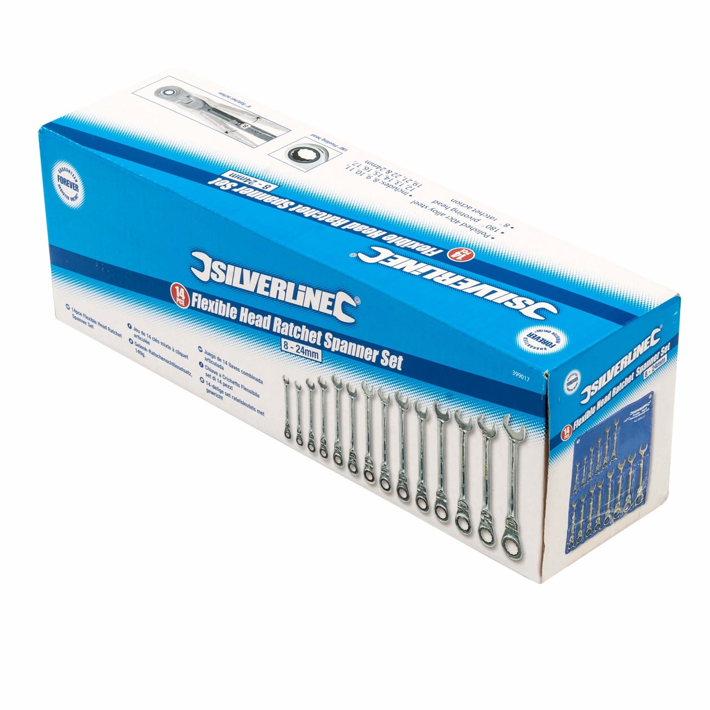 Silverline Flexible Head Ratchet Spanner Set 14pce - The ToolBox Scotland