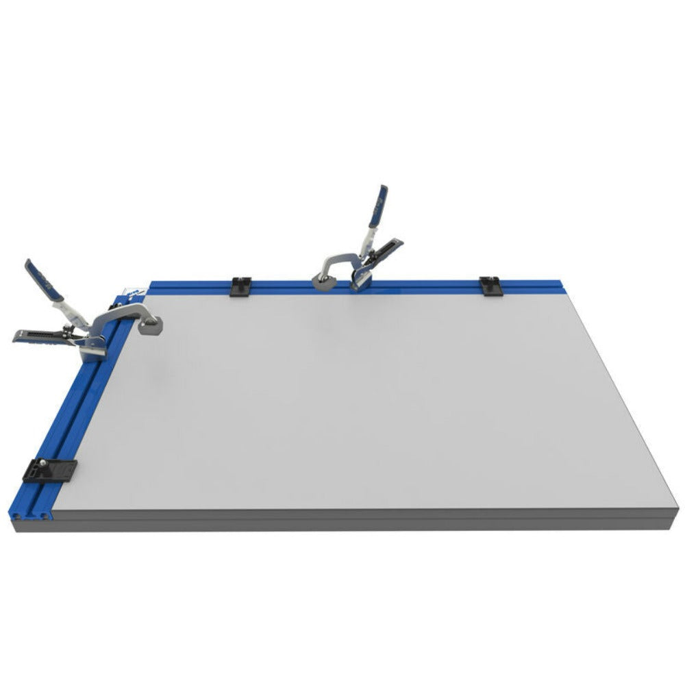 Kreg Clamp Table KCT image showing the table with tracks on two sides and automaxx clamps in each track