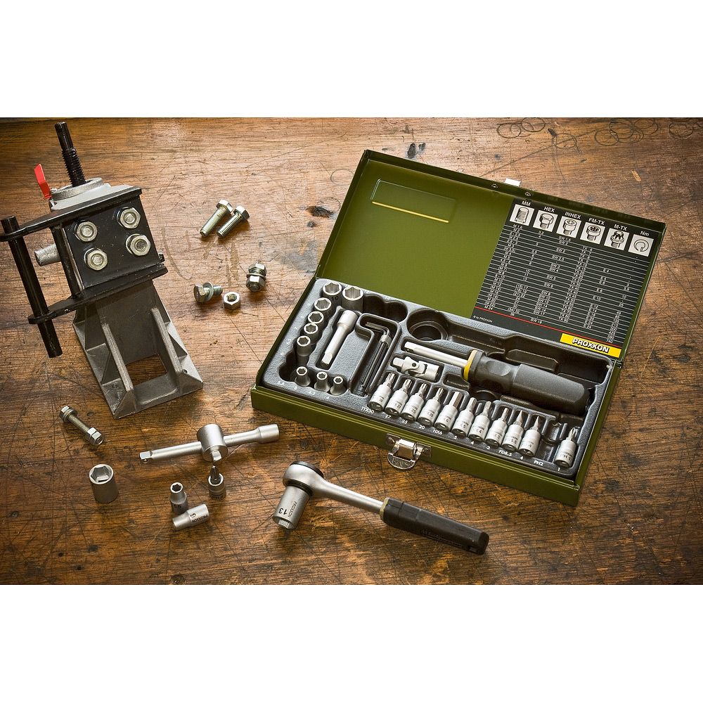 Proxxon Industrial 36pc Precision Engineer's Socket Set 1/4 inch Drive 