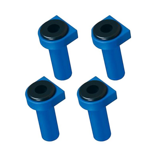 Kreg Bench Dogs KKS1070 picture shows a pack of 4 made of hard plastic for slotting into benches with pre drilled 19mm holes  