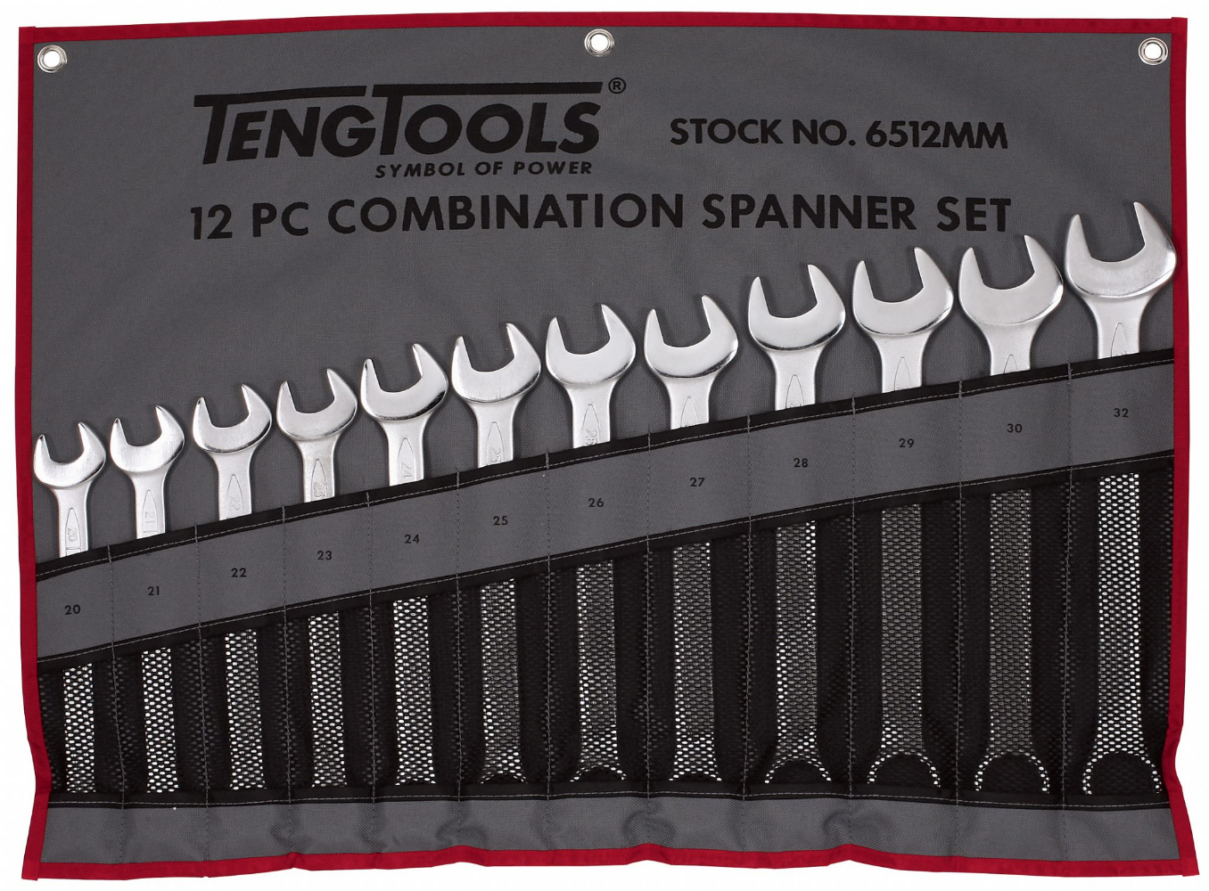 Teng Tools Metric Spanner Set Combination MM 12pcs supplied in a Wallet sizes from 20 to 32mm