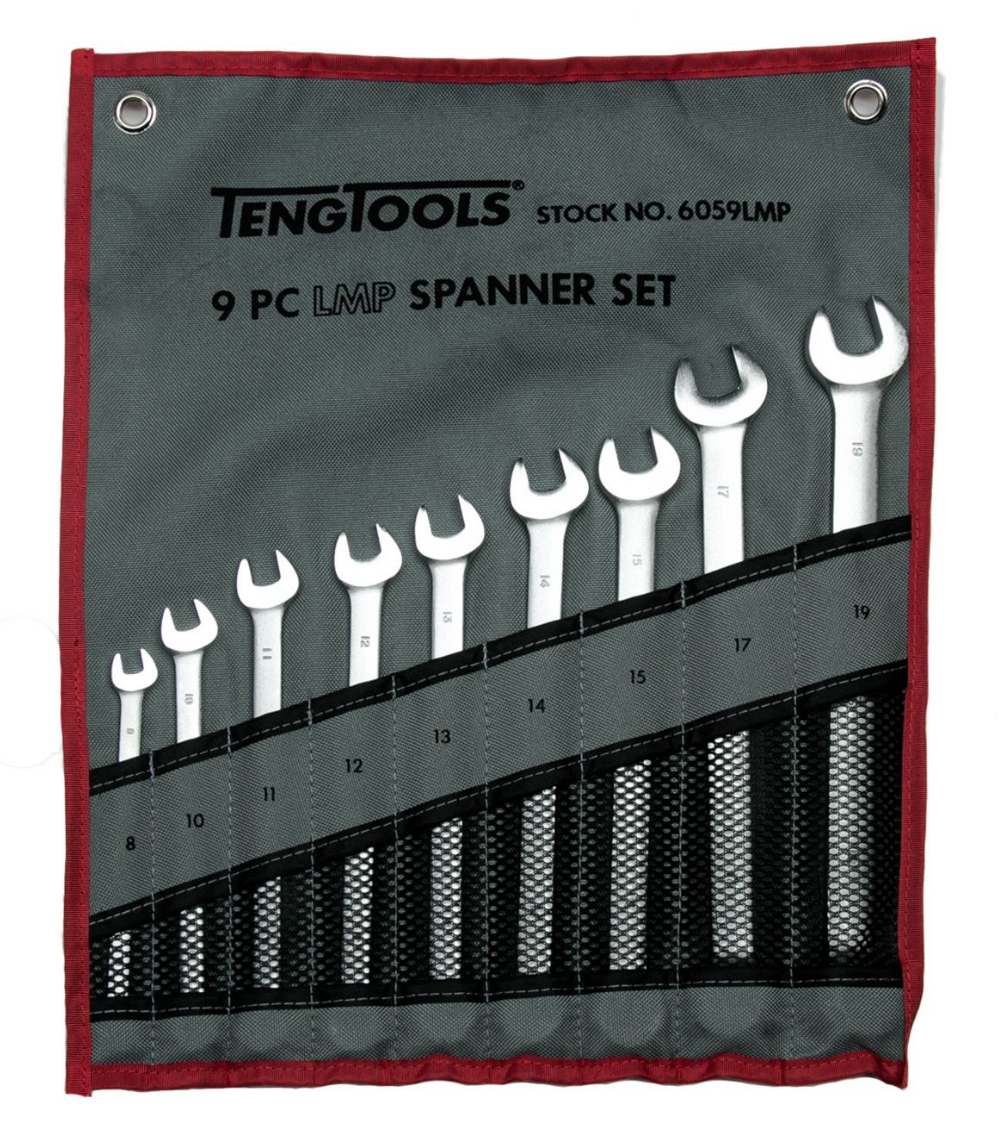 Teng Tools Metric Spanner Set Long Combination MM 9pcs sizes 8 to 19mm