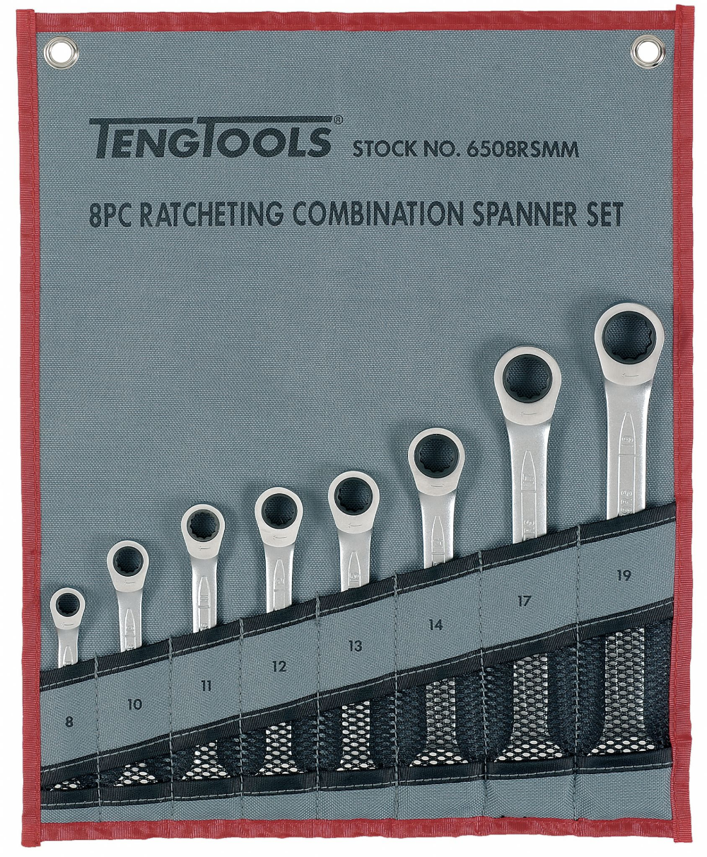 Teng Tools Spanner Set Ratchet Combination MM 8 Pieces
