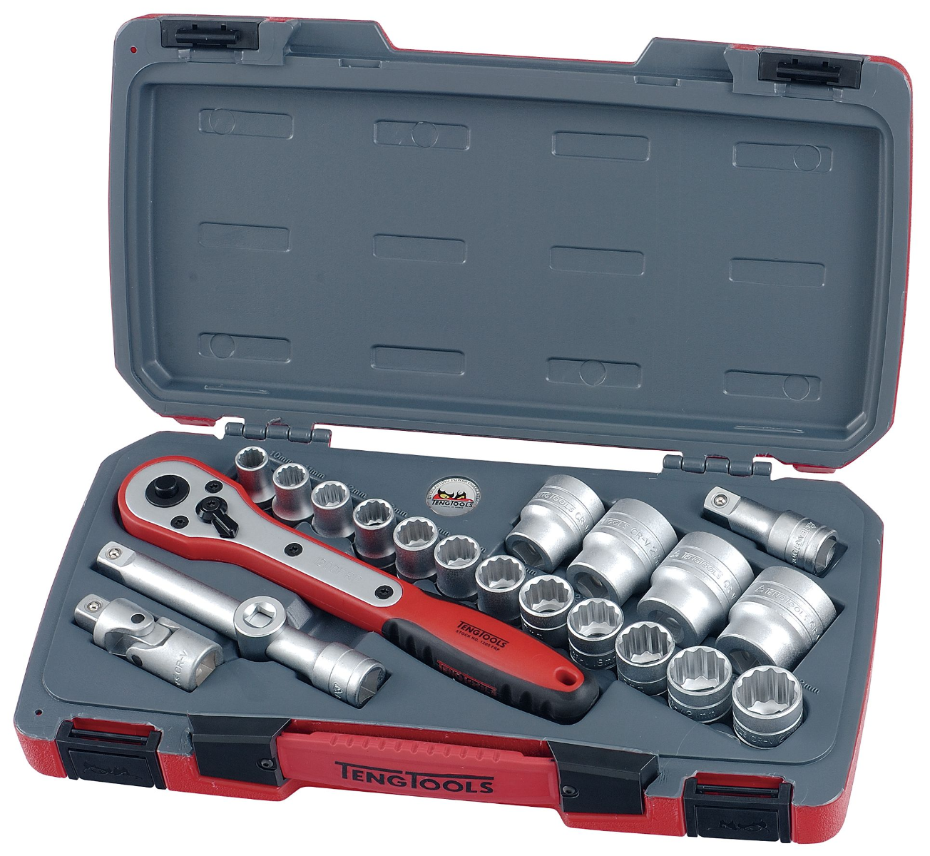 Teng Tools T1221 21 Piece 1/2" Drive 12 point Socket Set in storage case