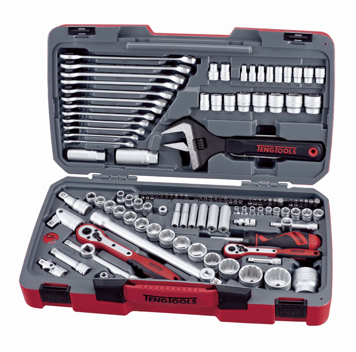 Teng Tools TM127 127 Piece 1/4in, 3/8in & 1/2in Drive Metric/AF Socket & Tool Set