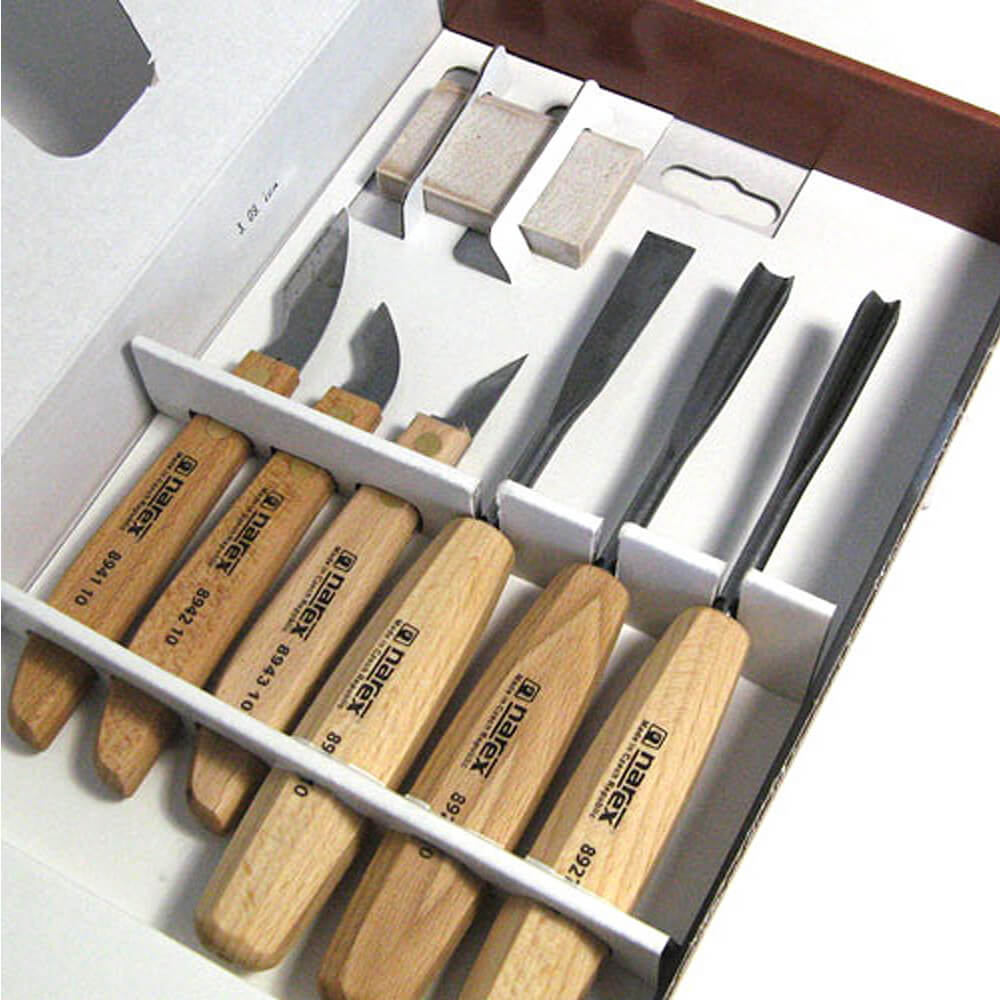 Narex 6pcs Set of Carving Chisels with Sharpening Stone NAR-894610