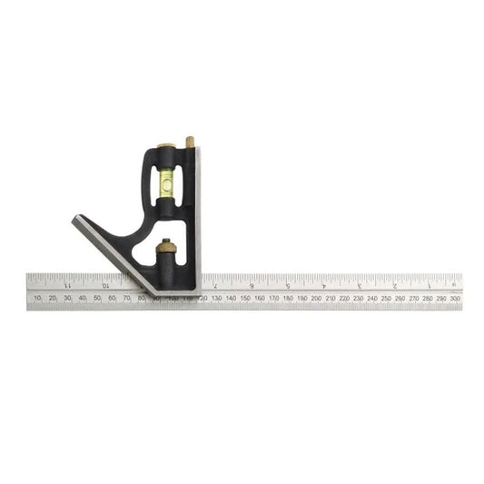 Fisher Cast Iron Combination Square - English & Metric Markings 12in/300mm - The ToolBox Scotland