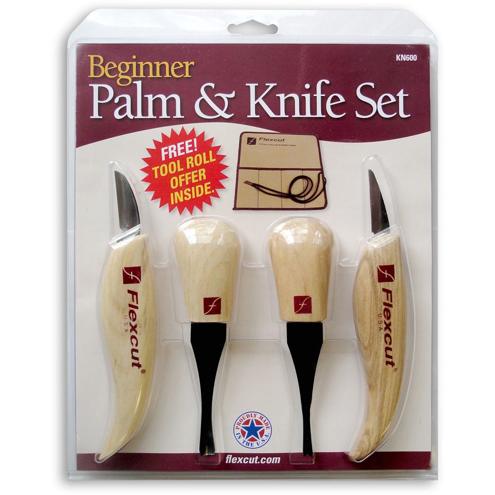 Flexcut Beginner Palm and Knife Set KN600 + Slipstrop PW12 - Package Deal - The ToolBox Scotland