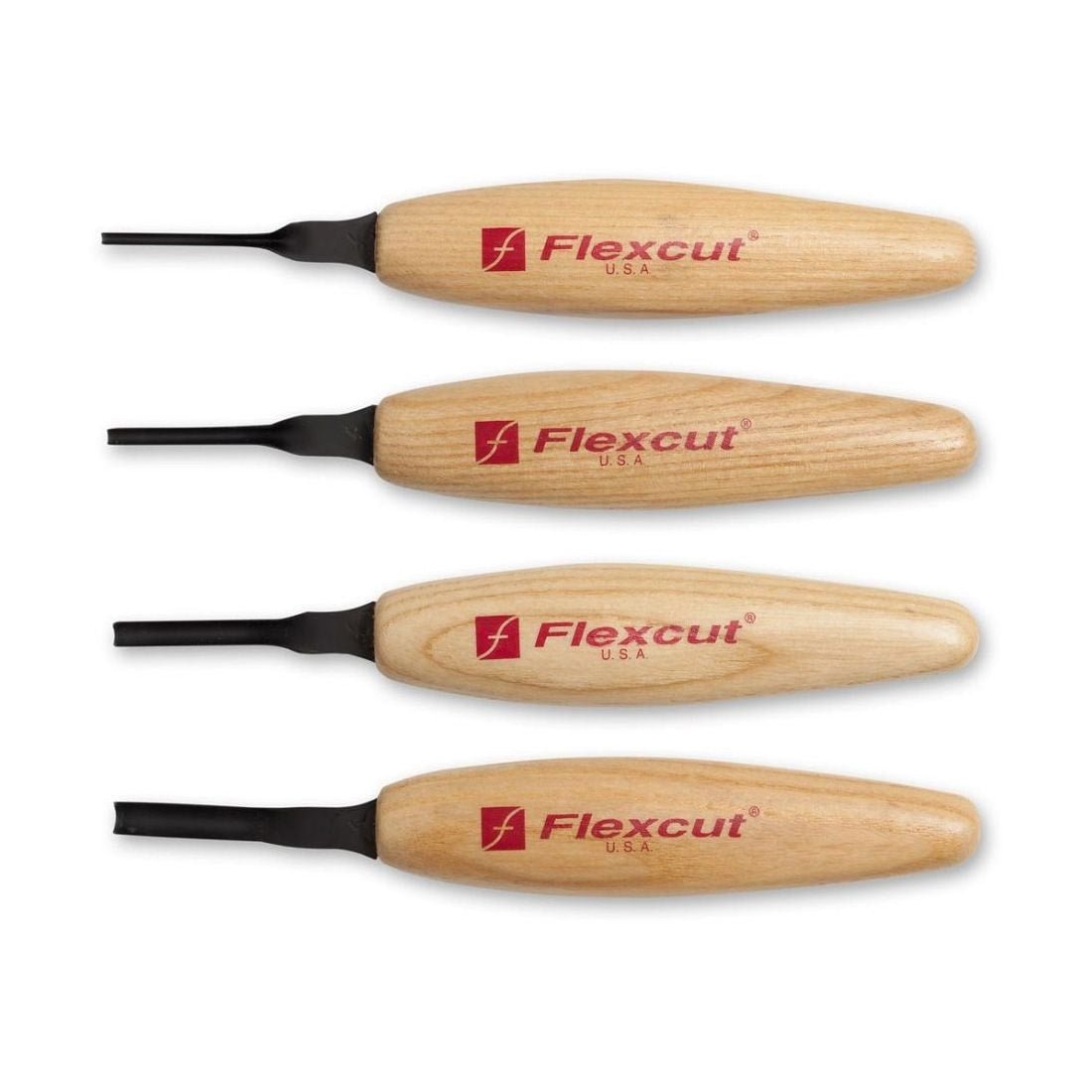 Flexcut MT400 Shallow 4pc U - Gouge Micro Tool Set - The ToolBox Scotland