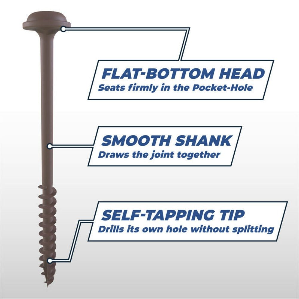 Kreg HD WR Pocket Screws - 64mm Coarse, Washer - Head 30pk - The ToolBox Scotland