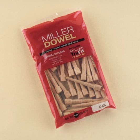 Miller 1x Joinery Standard Dowels Oak 40pk - The ToolBox Scotland