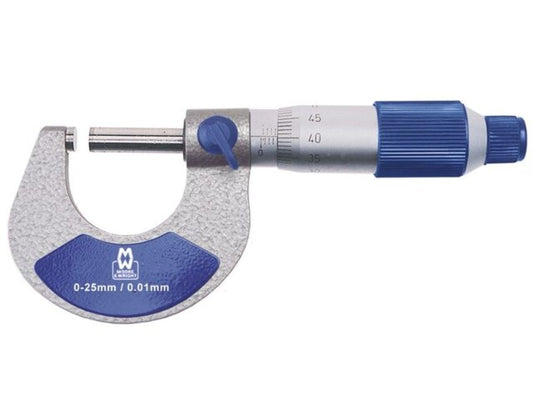 Moore & Wright MW200 - 01 Analogue External Micrometer 0 - 25mm/0.01mm - The ToolBox Scotland