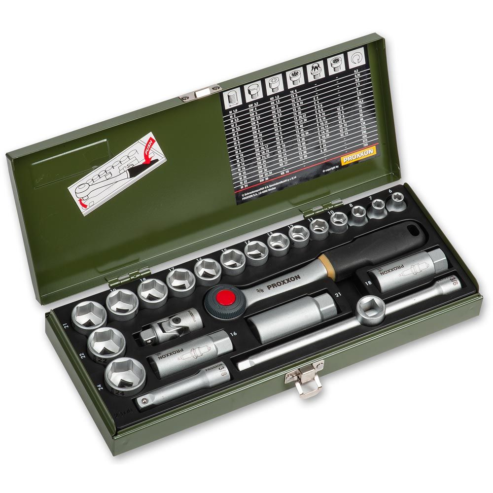 Proxxon Industrial 24pc Compact Socket Set 3/8