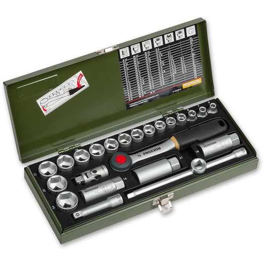 Proxxon Industrial 24pc Compact Socket Set 3/8" Drive - The ToolBox Scotland