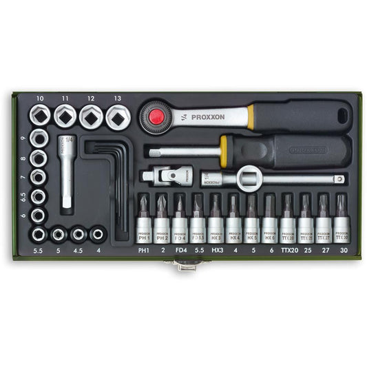 Proxxon Industrial 36pc Precision Engineer's Socket Set 1/4 inch Drive  - The ToolBox Scotland