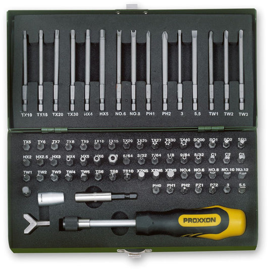 Proxxon Industrial 75pc Super Bit Security Set 1/4 inch Hex - The ToolBox Scotland