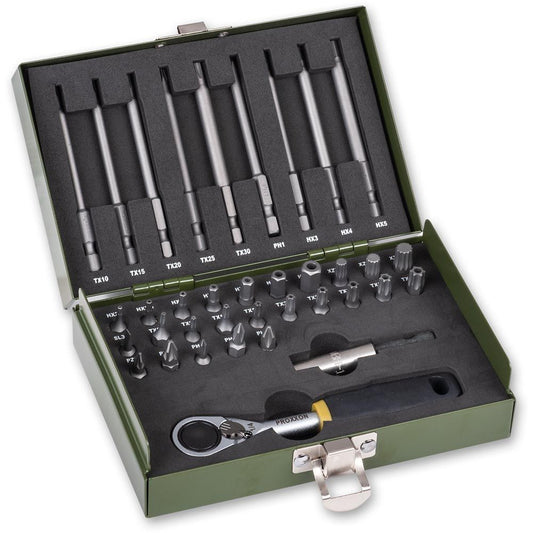 Proxxon Precision engineers bit set + 1/4in MICRO ratchet - The ToolBox Scotland