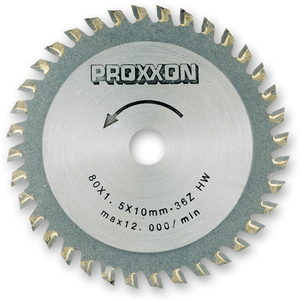 Proxxon TCT Saw Blade - 80mm x 1.6mm x 10mm 36T - The ToolBox Scotland