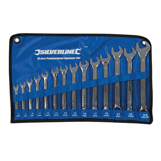 Silverline Combination Spanner Set 14pce 8 - 24mm - The ToolBox Scotland