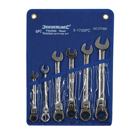 Silverline Flexible Head Ratchet Spanner Set 6pce - The ToolBox Scotland