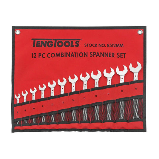 Teng Tools Spanner Set Anti Slip Comb 12pcs 8512MM - The ToolBox Scotland