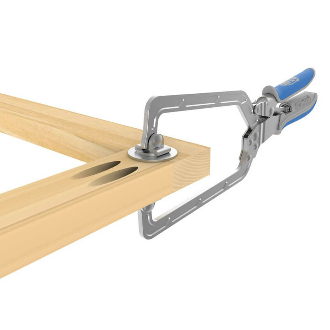 Kreg Automaxx 152mm Face Clamp shown clamp a corner of a wooden frame