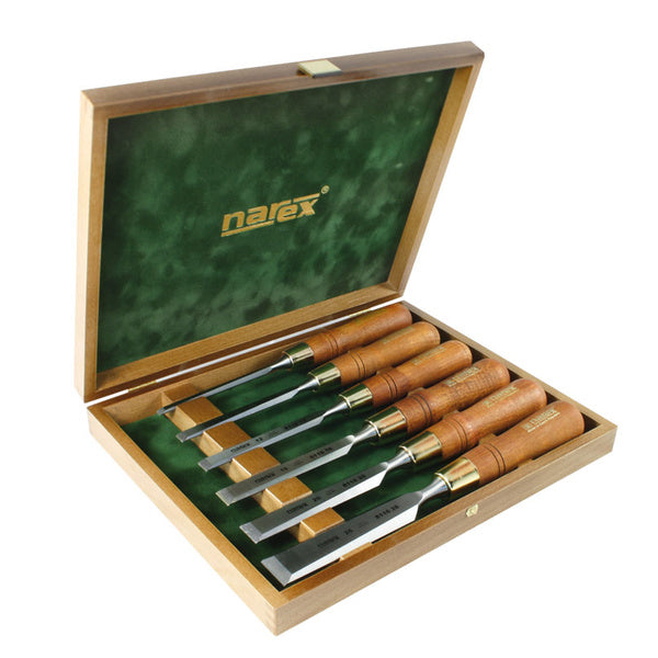 Narex 6pc Premium Bevel Chisel Set in Wooden Box NAR-853200