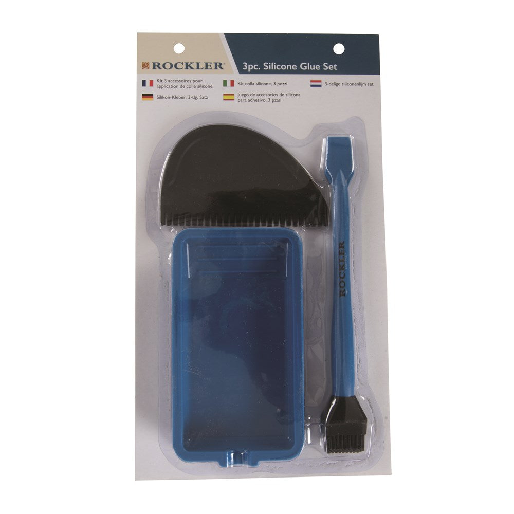Rockler 3-Piece Silicone Glue Application Kit shown in it's retail packaging