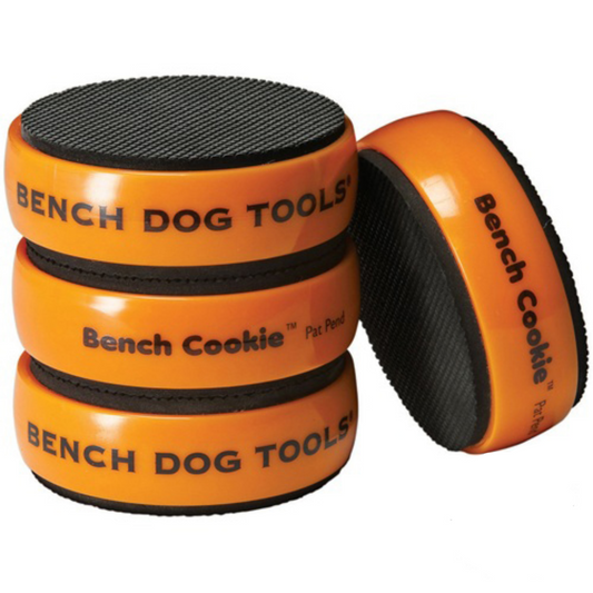 Set of 4 bench dog cookies with anti slip black rubber matting on each face.