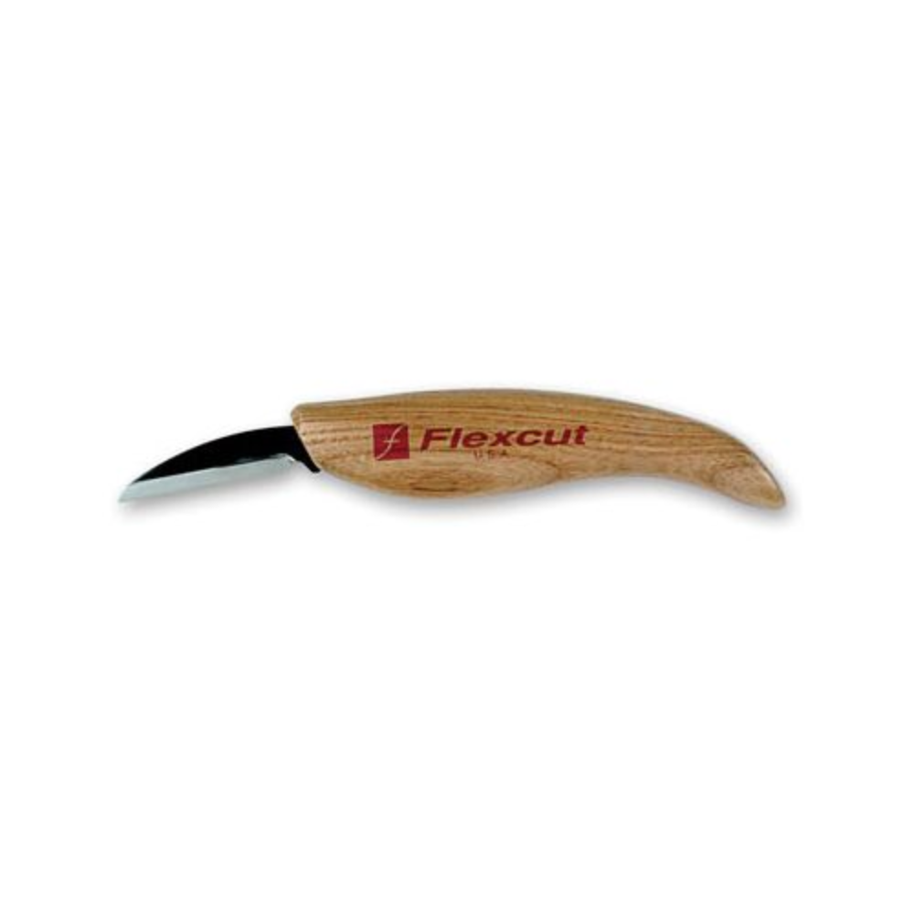 picture of the fixed wooden handled Flexcut KN14 Roughing Knife with a 44mm blade length