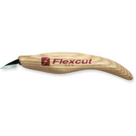 picture of the Flexcut KN27 Mini Detail Knife with fixed wooden handle