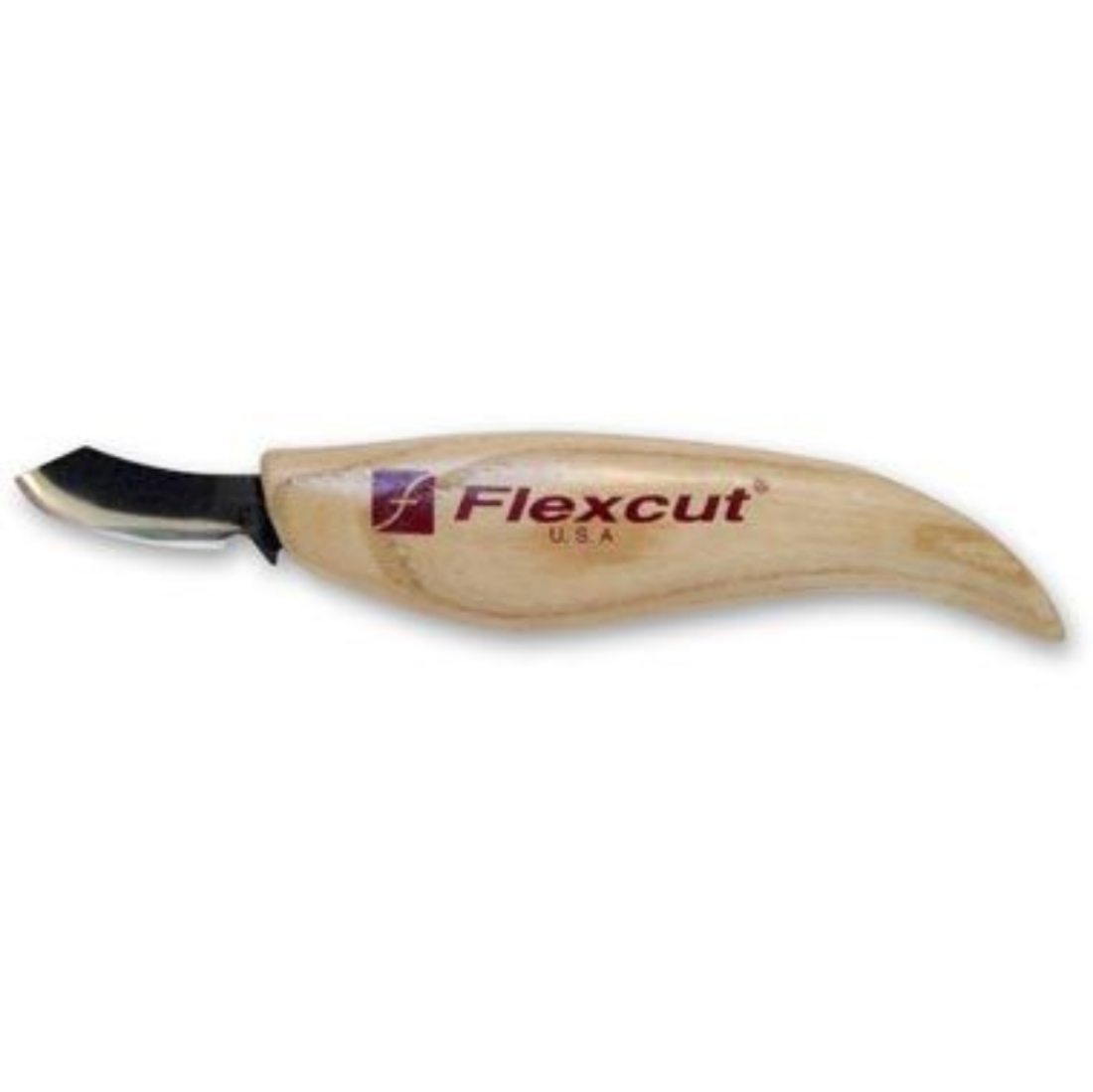 picture of the Flexcut KN28 Upsweep Knife with fixed wooden handle
