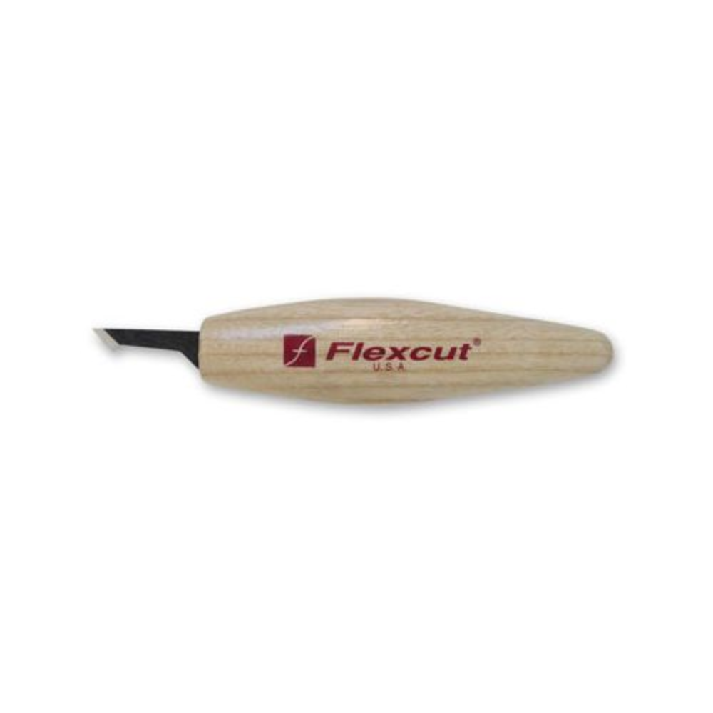 picture of the flexcut KN31 skew knife with a fixed wooden handle