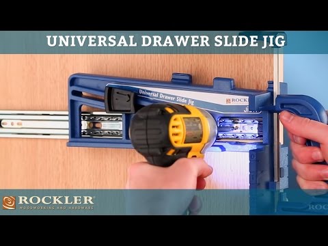 Rockler Universal Drawer Slide Jig video demonstration on how to fit drawer slide runners to the inside of a cabinet