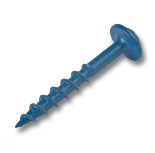 Kreg Blue-Kote WR Pocket Screws - 32mm (1-1/4") #8 Course, Washer-Head screws image showing one sample blue coated screw