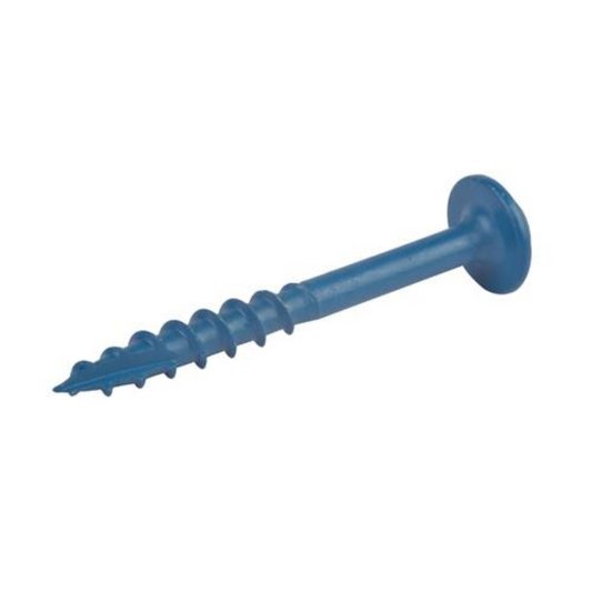 Kreg Blue-Kote WR Pocket Screws - 38mm / 1-1/2", #8 Coarse, Washer-Head screws, blue coated for water resistance, image showing one screw example