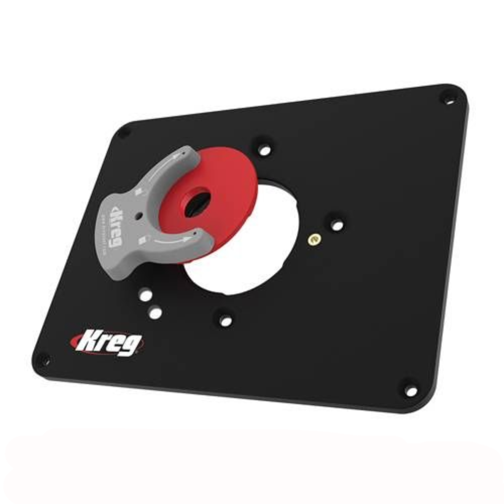 Kreg Insert Plate Triton Routers PRS4034 for your bespoke router table project. Complete with insert rings and key. Colour of plate is black and is pre-drilled to accept Triton branded routers.