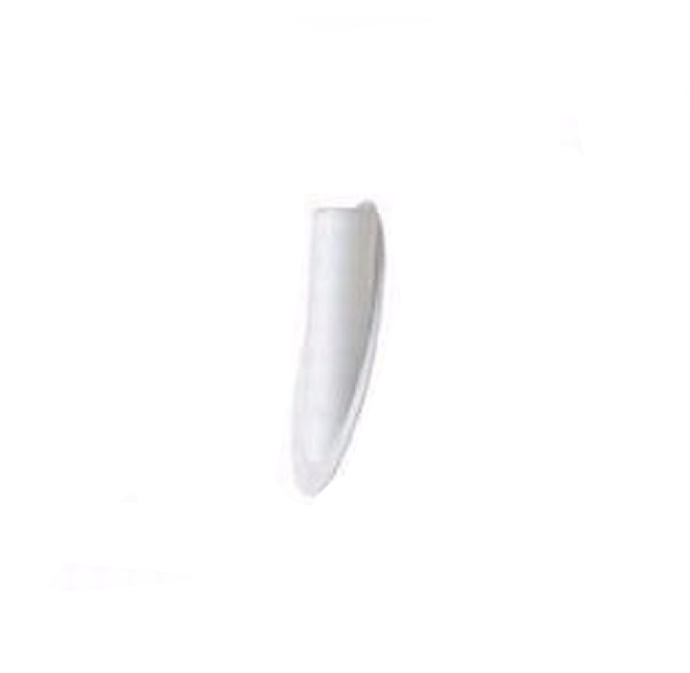 picture of a single white Kreg Plastic Plugs 50pk White used to plug the pocket hole drilled and screwed for a decorative finish