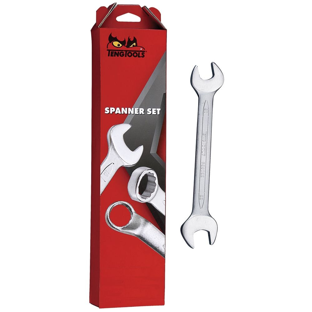 Teng Tools 6208 8 Piece Metric Double Open Ended Spanner Set supplied loose
