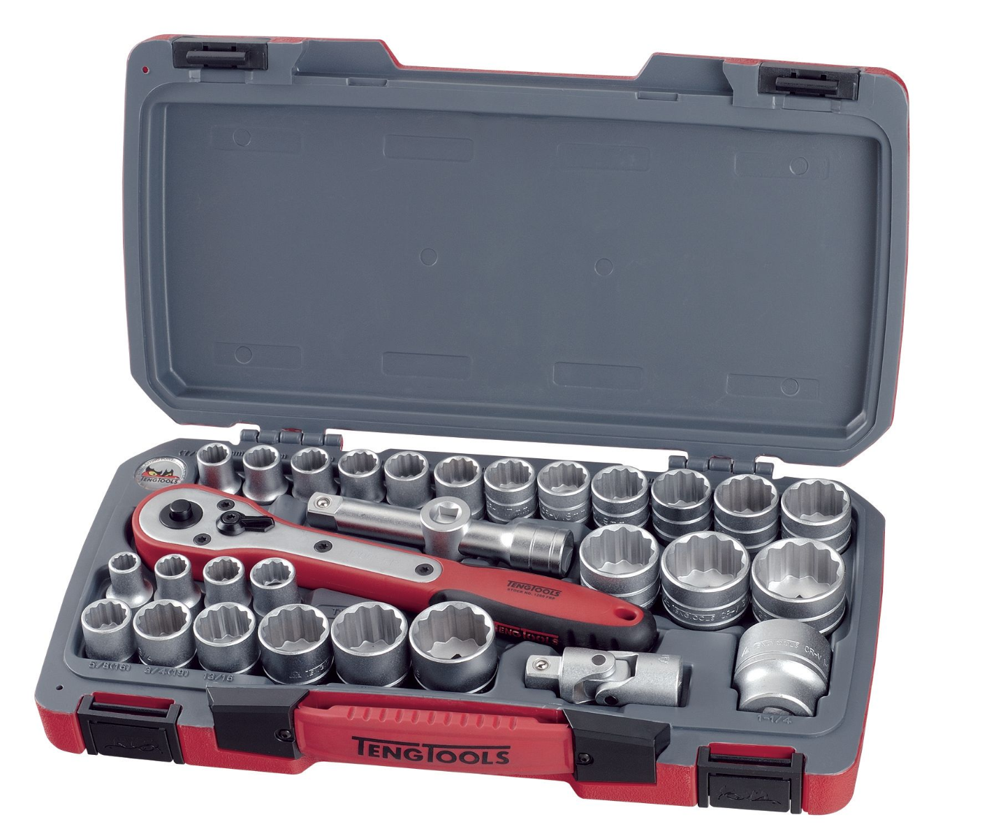 Teng Tools T1230 30 Piece 1/2" Drive 12 point Socket Set in storage case